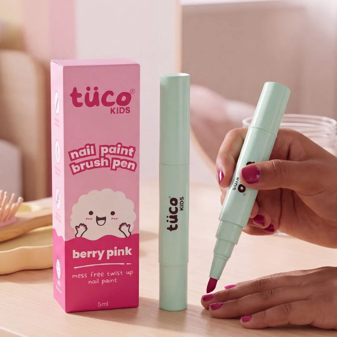 Nail Paint Brush Pen - Berry Pink — twist-up pen applied to nails | Tuco Kids
