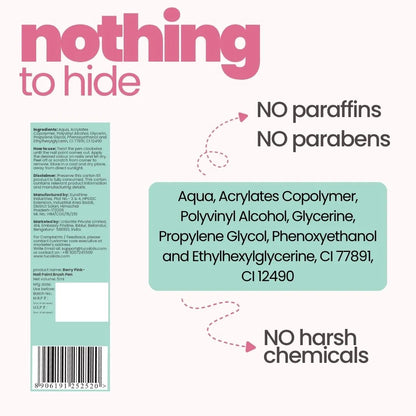 Nail Paint Brush Pen - Berry Pink — ingredients & nothing to hide label | Tuco Kids
