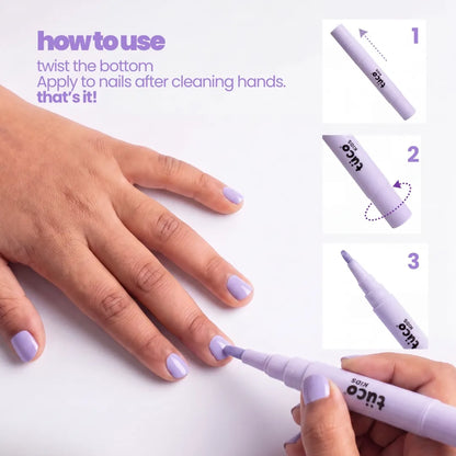 Nail Paint Brush Pen - Fairy Purple — 3-step how to use guide | Tuco Kids