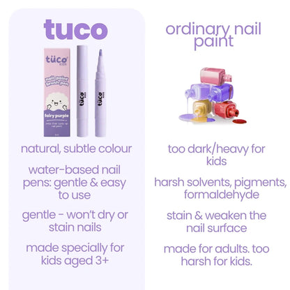 Nail Paint Brush Pen - Fairy Purple — comparison vs ordinary nail paint | Tuco Kids