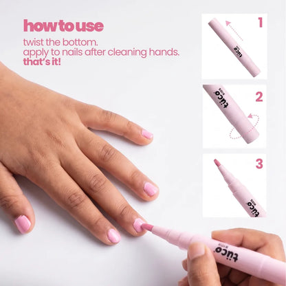 Nail Paint Brush Pen - Soft Pink — 3-step how to use guide | Tuco Kids