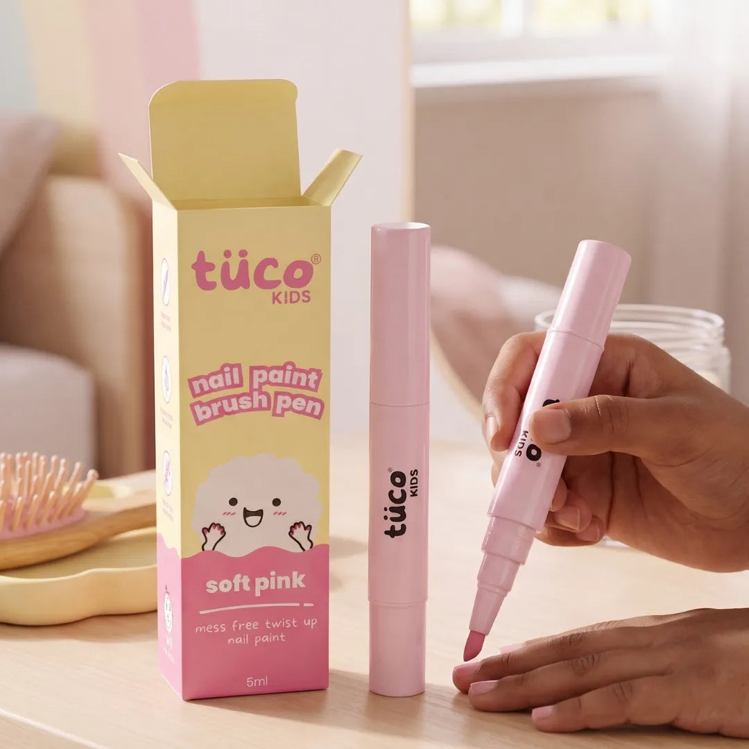 Nail Paint Brush Pen - Soft Pink — twist-up pen applied to nails | Tuco Kids
