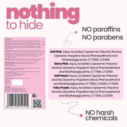 Nail Paint Brush Pens - Set of 4 — ingredients and nothing to hide label | Tuco Kids