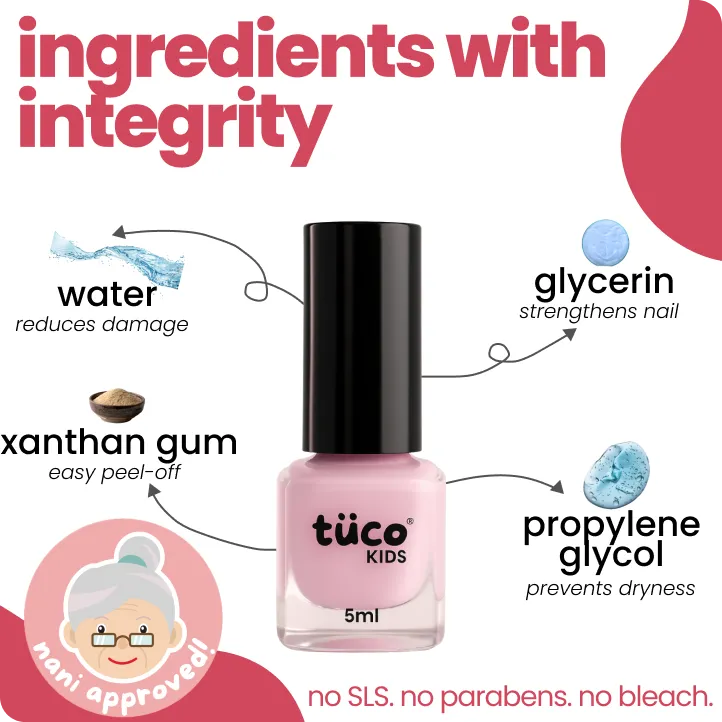 Nailed It - Pink Colour (5ml) — how to use | Tuco Kids