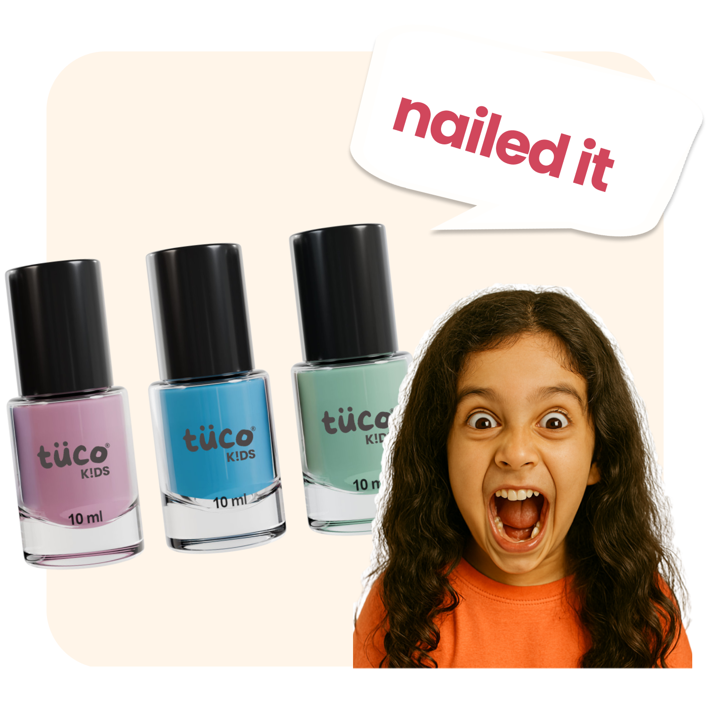 Nailed It: Water-Based Peel-Off Nail Paints (Pack of 3) — natural kids skincare | Tuco Kids