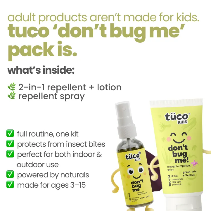 Natural Mosquito Repellent Lotion + Spray for Kids — key ingredients | Tuco Kids