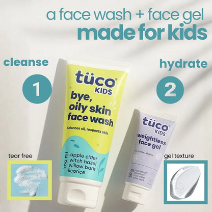 Non-greasy face Wash + Face Gel Combo — key ingredients | Tuco Kids