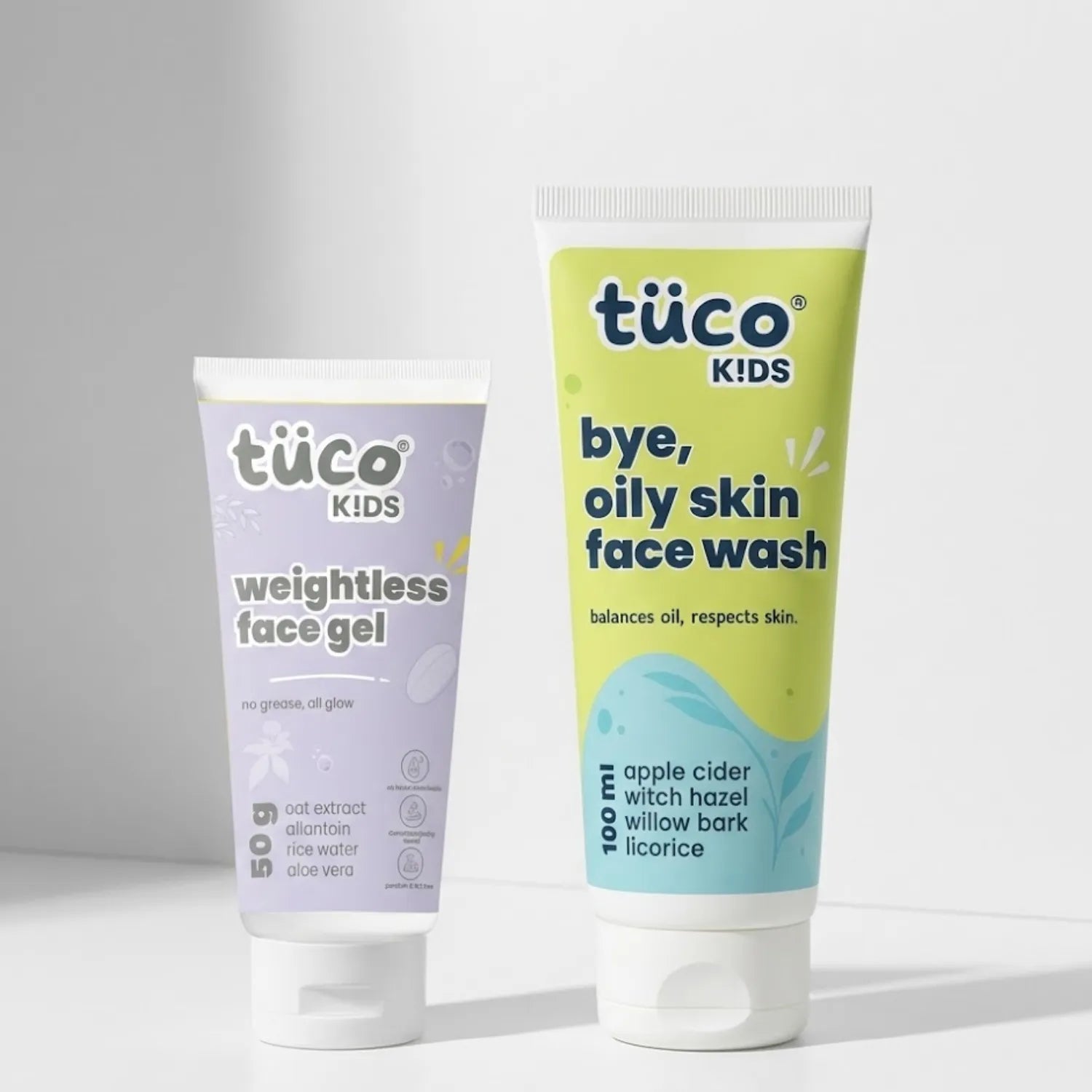 Non-greasy face Wash + Face Gel Combo — natural kids skincare | Tuco Kids