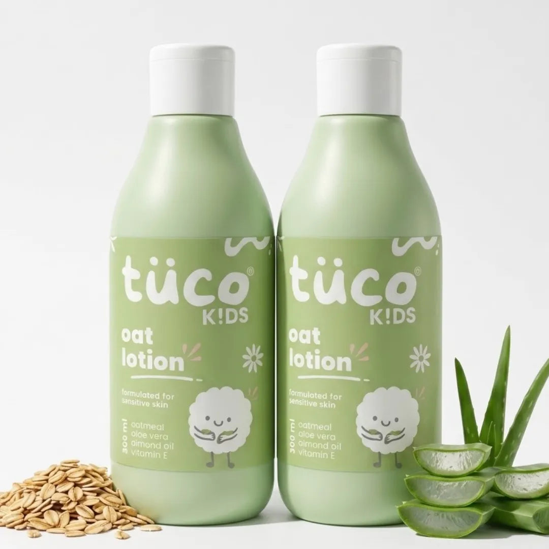 Oat Body Lotion for Kids 300ml, Pack of 2 — two bottles with oats and aloe vera | Tuco Kids