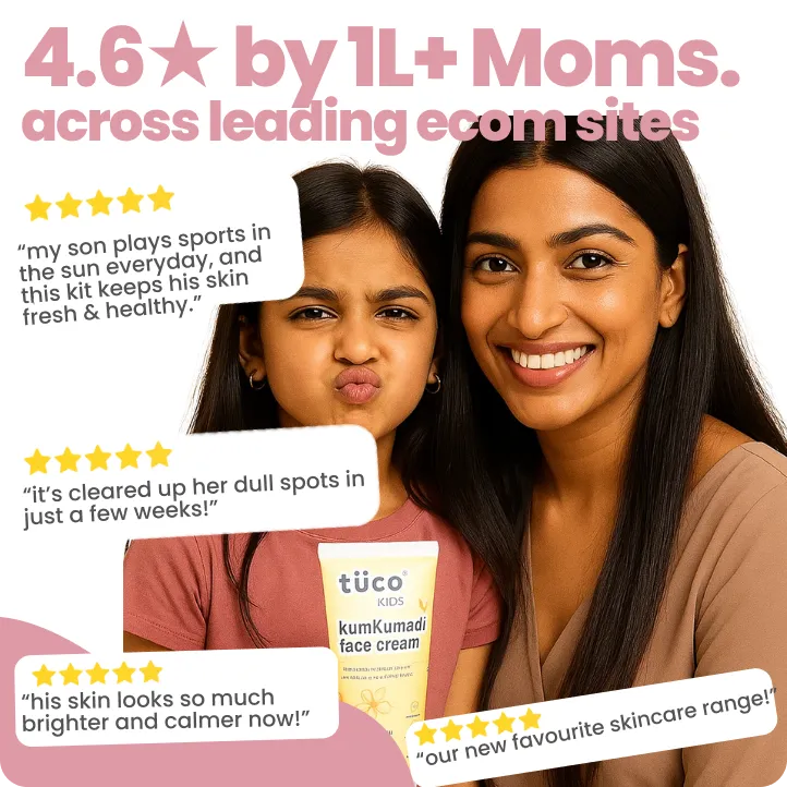 Tuco Kids Patchy Skin Kit rated 4.6 stars by over 1 lakh moms – natural skincare for kids with dull and patchy skin