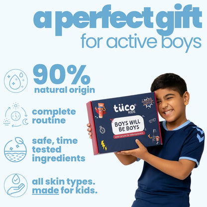Perfect kids gift set for active boys - Tuco Kids Boys Will Be Boys pack, 90% natural, complete routine