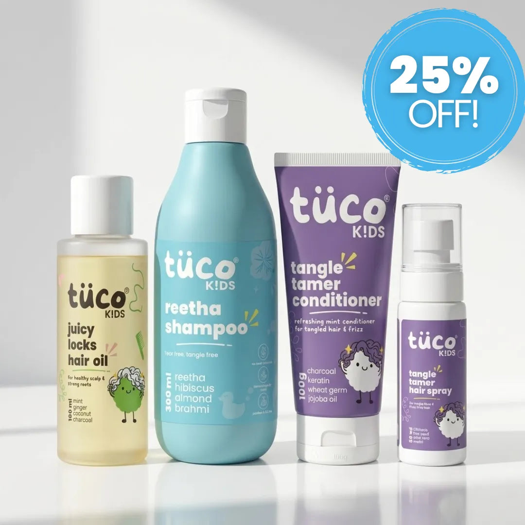 Ultimate Hair Care Kit: Shampoo 300g + Hair Oil 100ml + Conditioner 100g + Hair Detangler 100ml — natural kids skincare | Tuco Kids