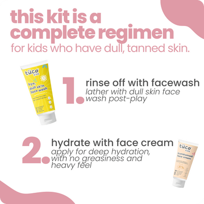 Advertisement for tuco skincare products with face wash and cream on a white background.