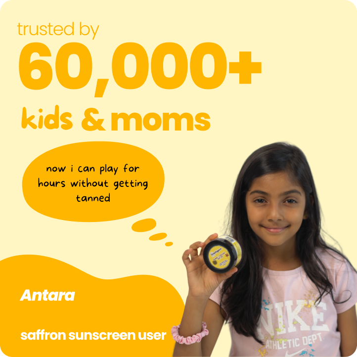 The sunscreen is chemical-free and safe for kids, offering protection against harmful UV rays while nourishing the skin. The saffron soothes, sandalwood cools, and cedarwood oil moisturizes, ensuring gentle care for delicate skin. Enjoy worry-free outdoor play with this skin-loving sunscreen.