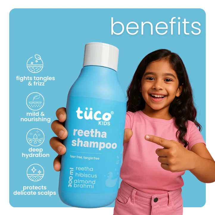 Gently detangles and nourishes frizzy hair, mild & nourishing for kids, deeply hydrating, and protects sensitive scalps. Safe for daily kids use.