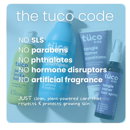 Free from toxins and harsh chemicals, designed for kids' sensitive and delicate scalps and hair. Safe for kids to use daily. 