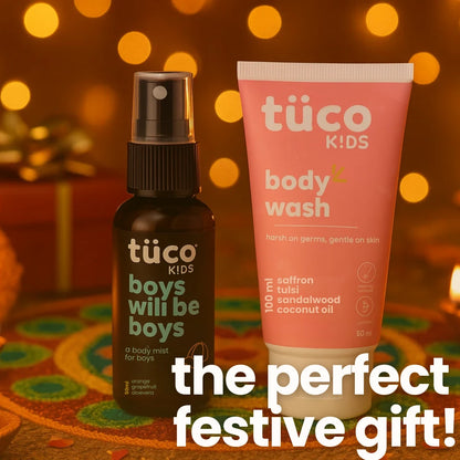 The perfect festive kids gift set for boys - Tuco Kids boys body mist and kids body wash combo