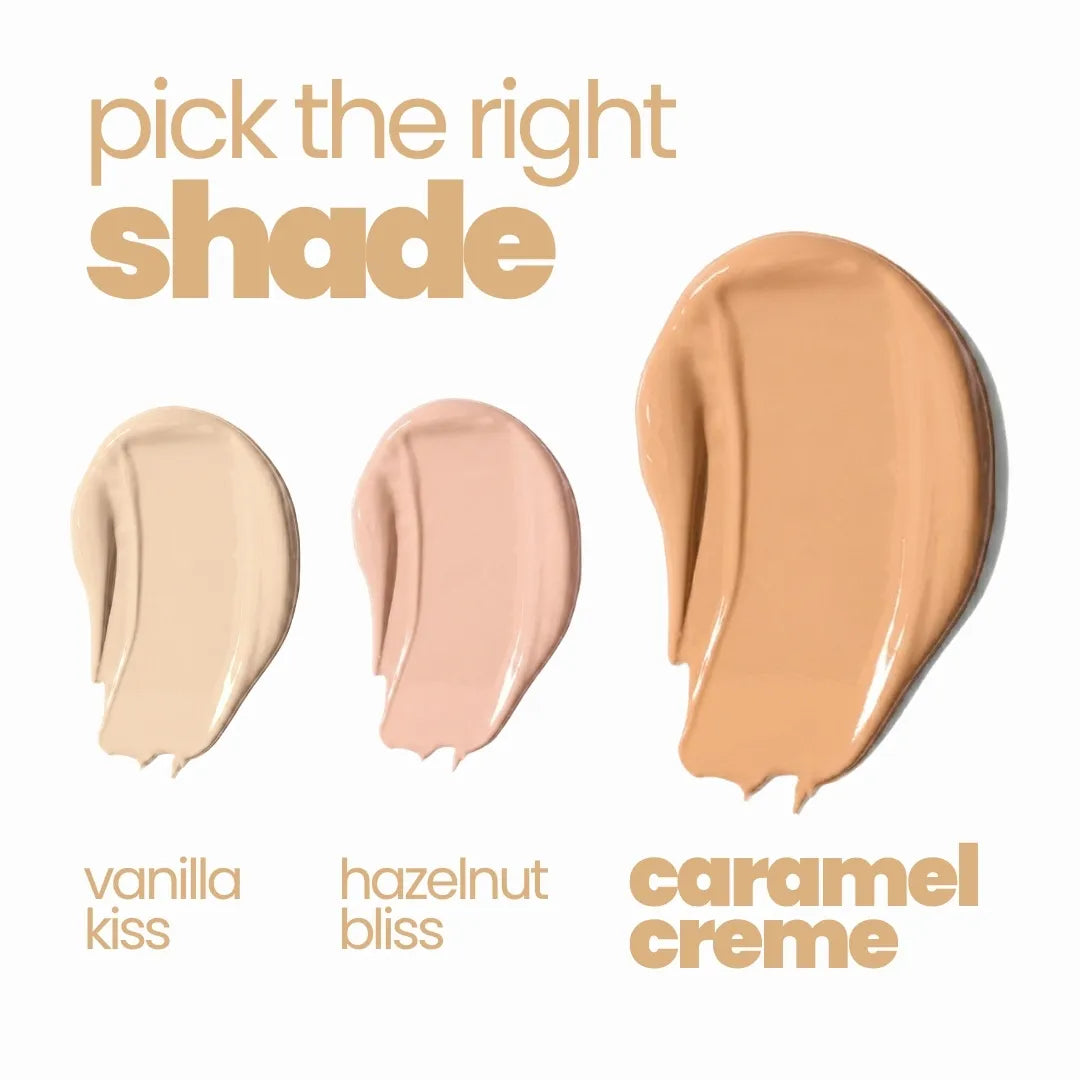 Tinted Moisturiser — shade guide: Vanilla Kiss, Hazelnut Bliss, Caramel Creme | Tuco Kids