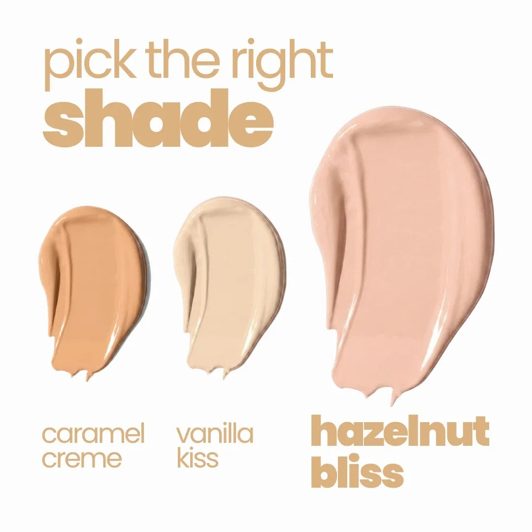 Tinted Moisturiser — shade guide: Caramel Creme, Vanilla Kiss, Hazelnut Bliss | Tuco Kids