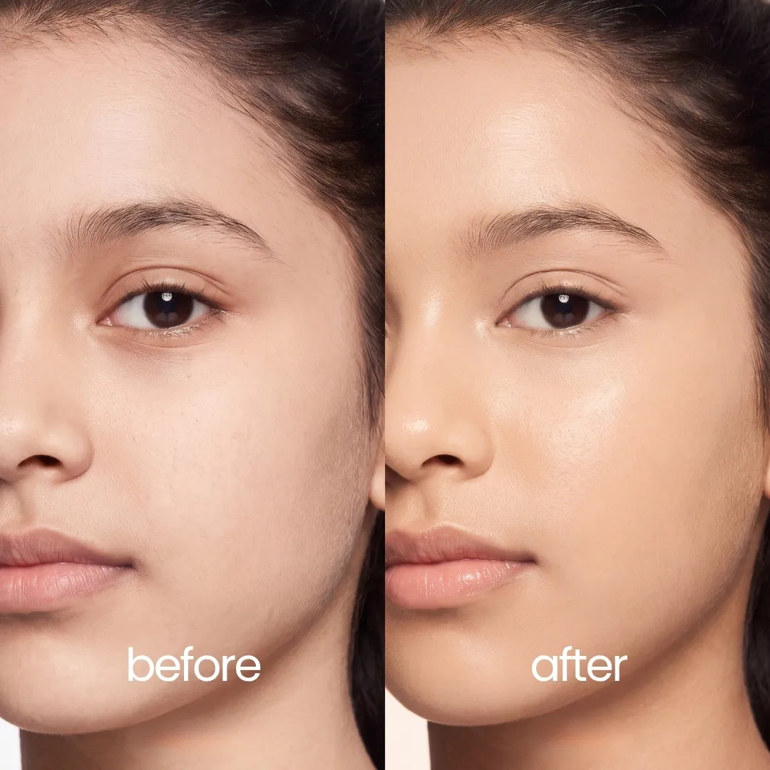 Tinted Moisturiser - Vanilla Kiss — before and after application | Tuco Kids
