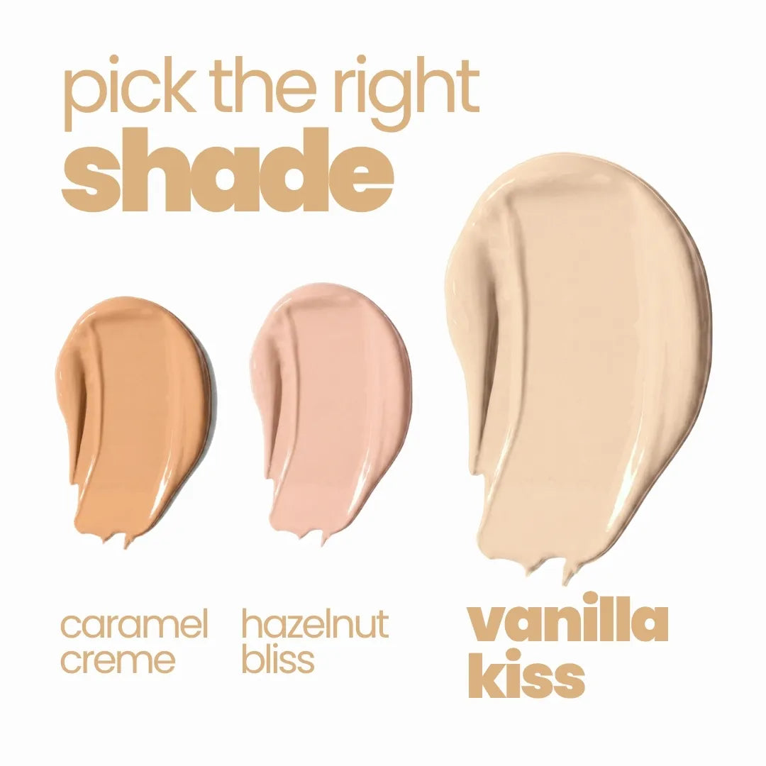 Tinted Moisturiser — shade guide: Caramel Creme, Hazelnut Bliss, Vanilla Kiss | Tuco Kids