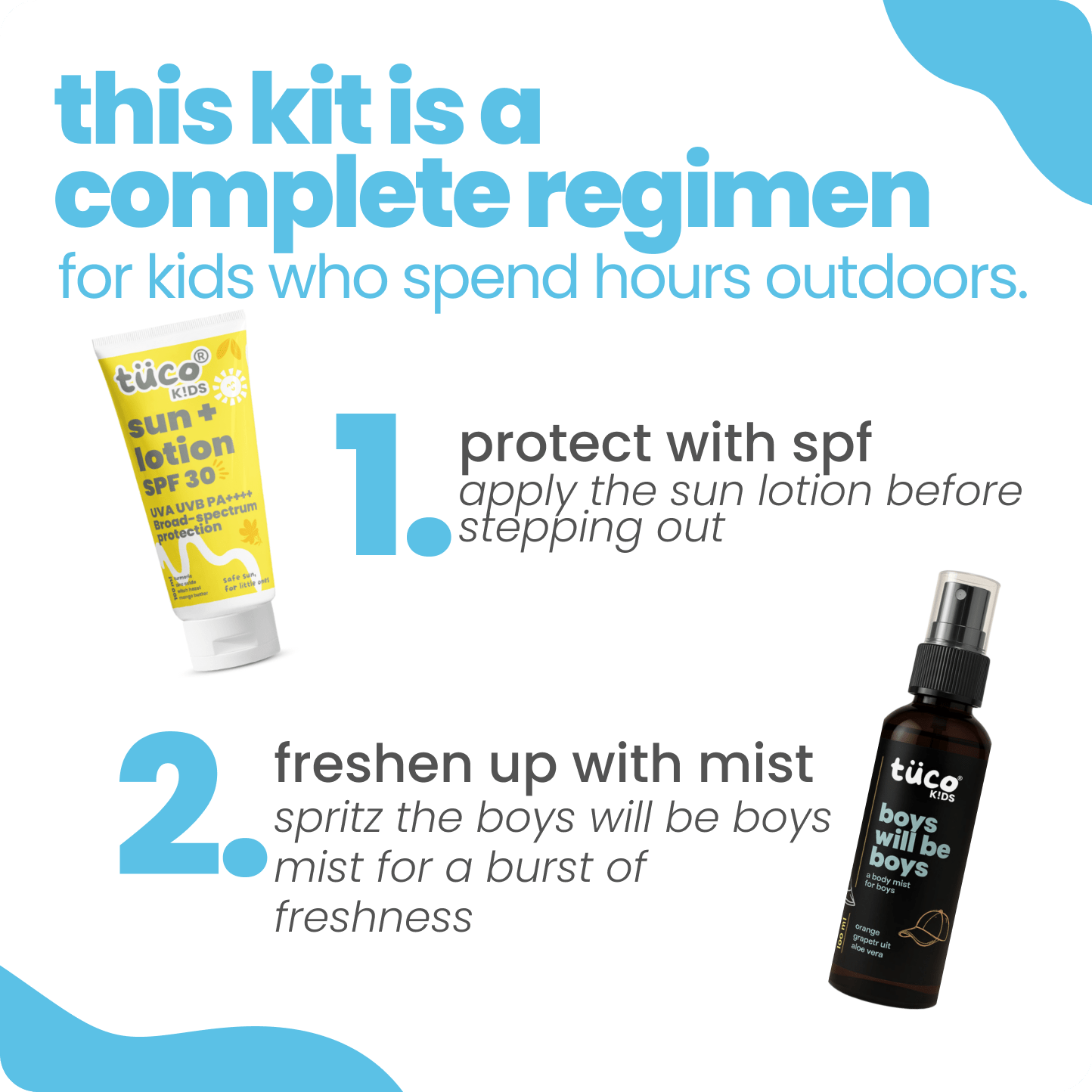 Boys Will be Boys: Sun Lotion SPF30 + Boys Body Mist - Tuco Kids