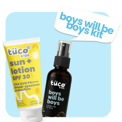 Boys Will be Boys: Sun Lotion SPF30 + Boys Body Mist - Tuco Kids