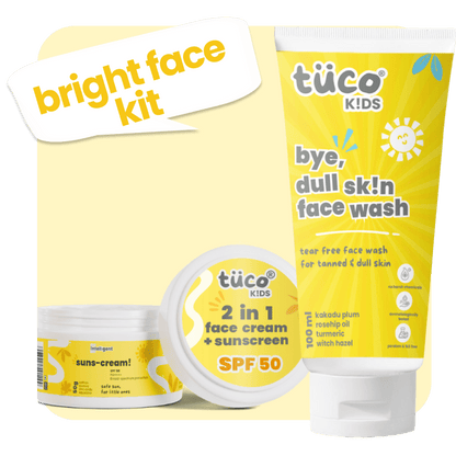 Bye, Dull Face Kit Facewash + Sunscreen SPF50 - Tuco Kids