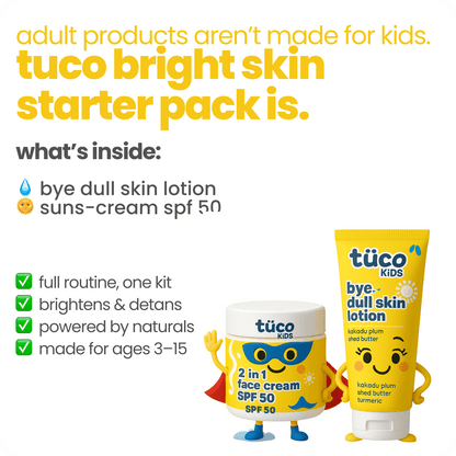 Bye, Dull Skin Kit Lotion + Sunscreen SPF50 - Tuco Kids