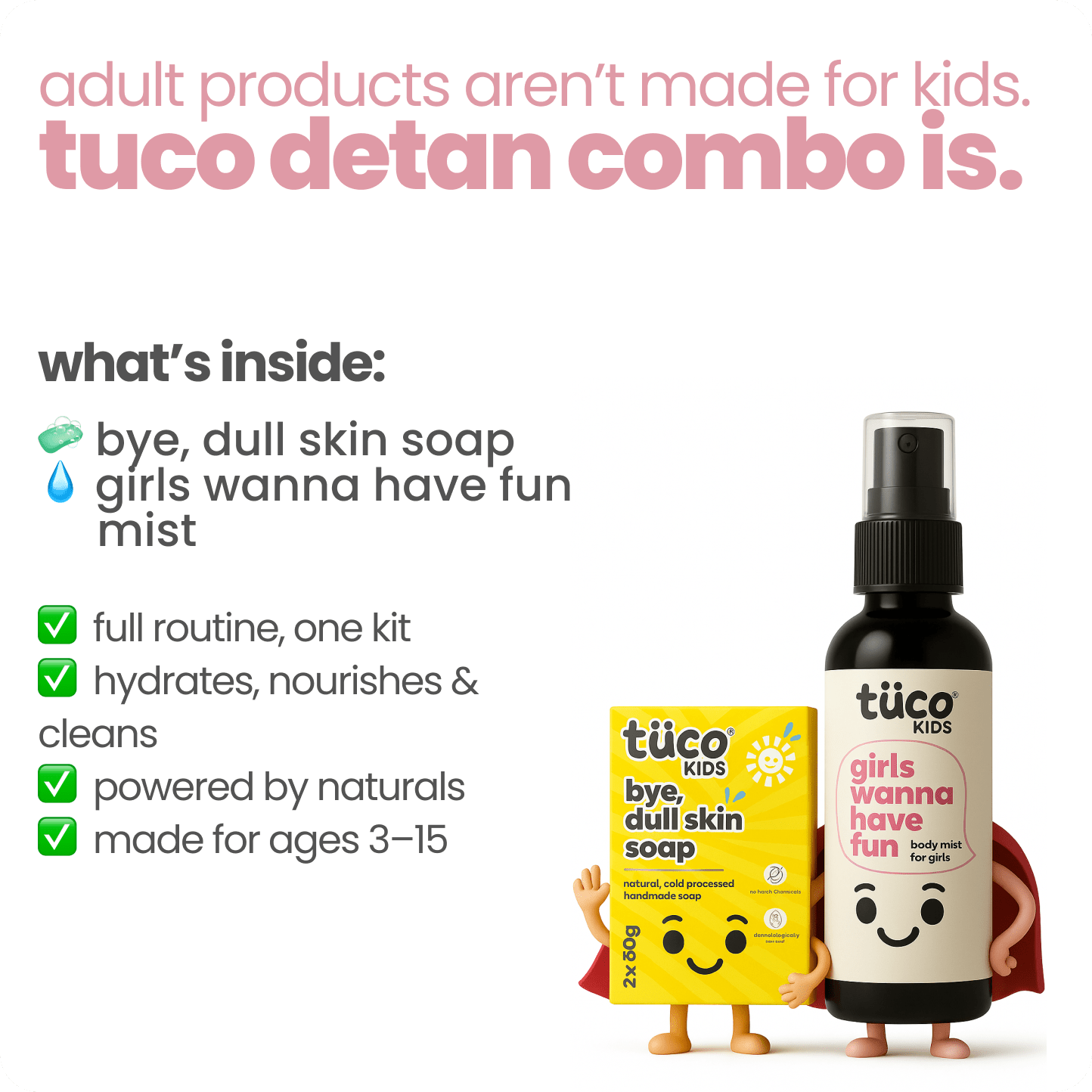 detan soap + body mist combo for girls - Tuco Kids