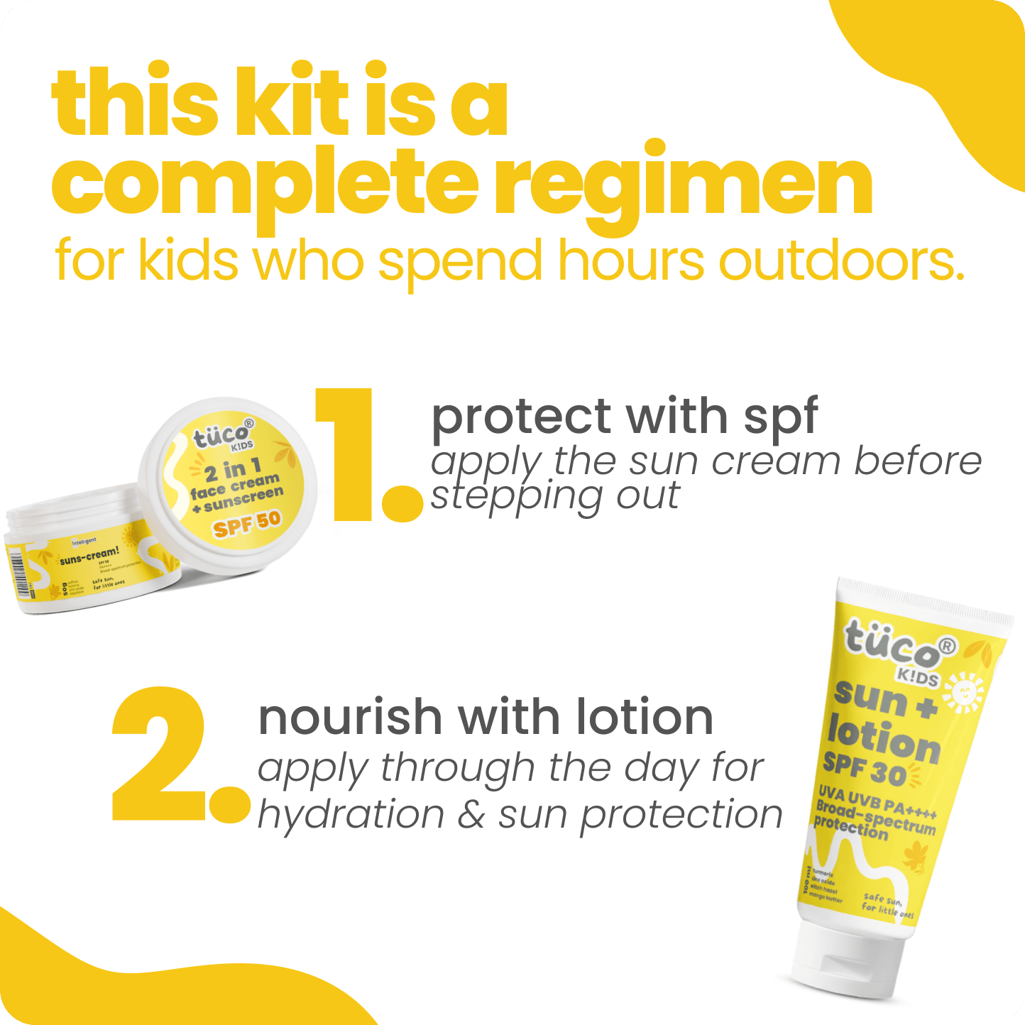 Dull Face Kit for Kids - Sun lotion + Sunscreen - Tuco Kids