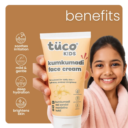 Soothes and protects skin, naturally brightens tone, mild, gentle, and effective for kids, deeply hydrating. Made for kids aged 3-15