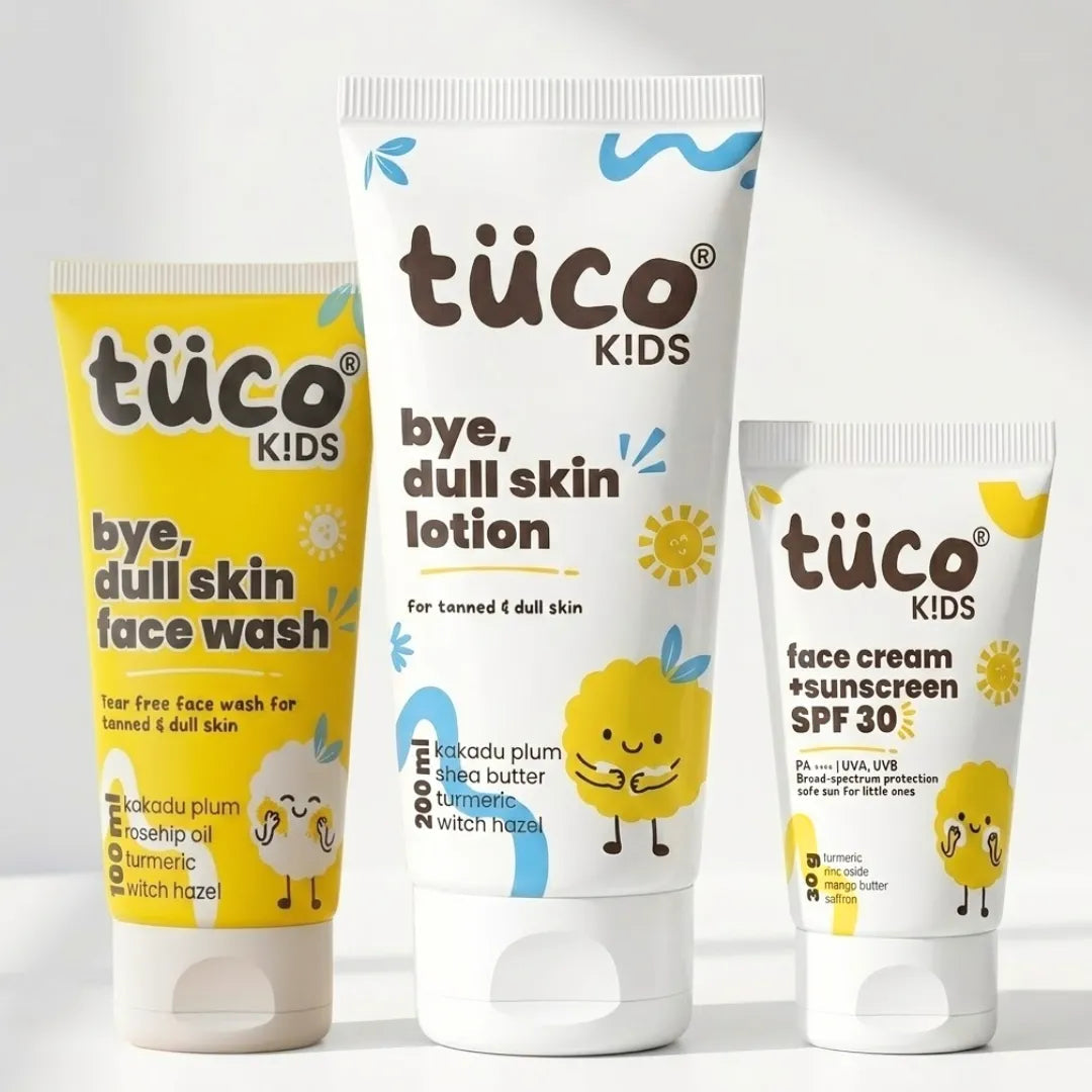 Tuco Kids Haldi Kit SPF 30 – dull skin face wash, lotion and SPF 30 sunscreen for kids