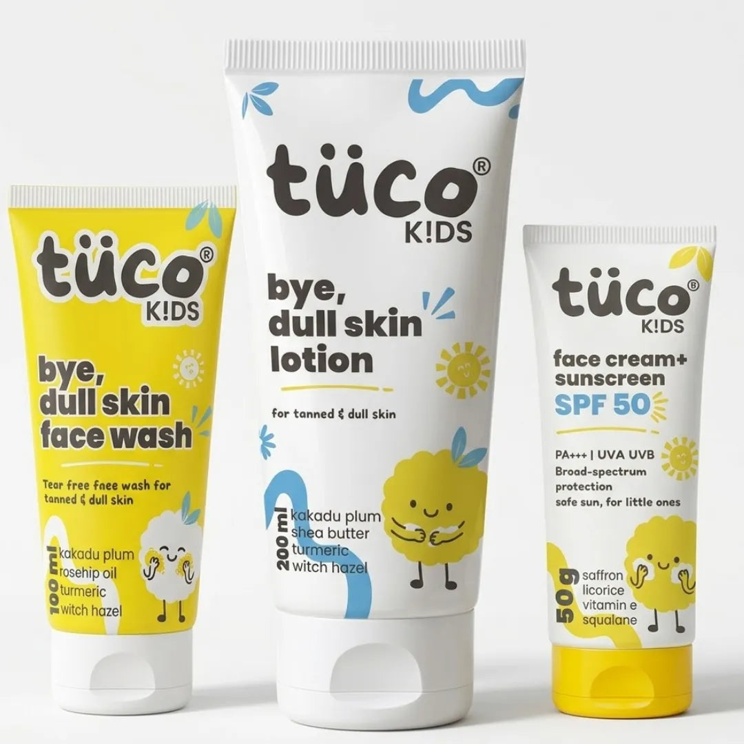 Tuco Kids Haldi Kit SPF 50 – dull skin face wash, lotion and SPF 50 sunscreen for kids