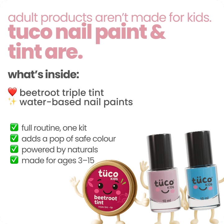 kid safe makeup gift pack - natural tint + nail paint - Tuco Kids