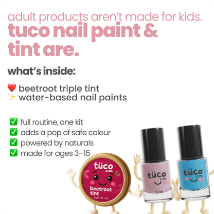 kid safe makeup gift pack - natural tint + nail paint - Tuco Kids