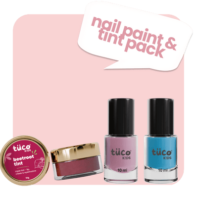 kid safe makeup gift pack- natural tint + nail paint
