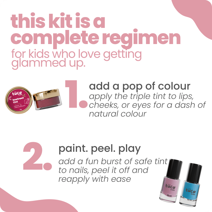 kid safe makeup gift pack - natural tint + nail paint - Tuco Kids