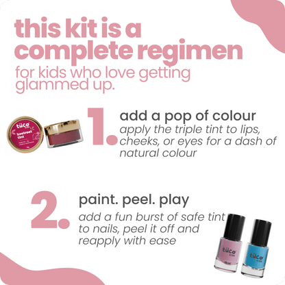 kid safe makeup gift pack - natural tint + nail paint - Tuco Kids