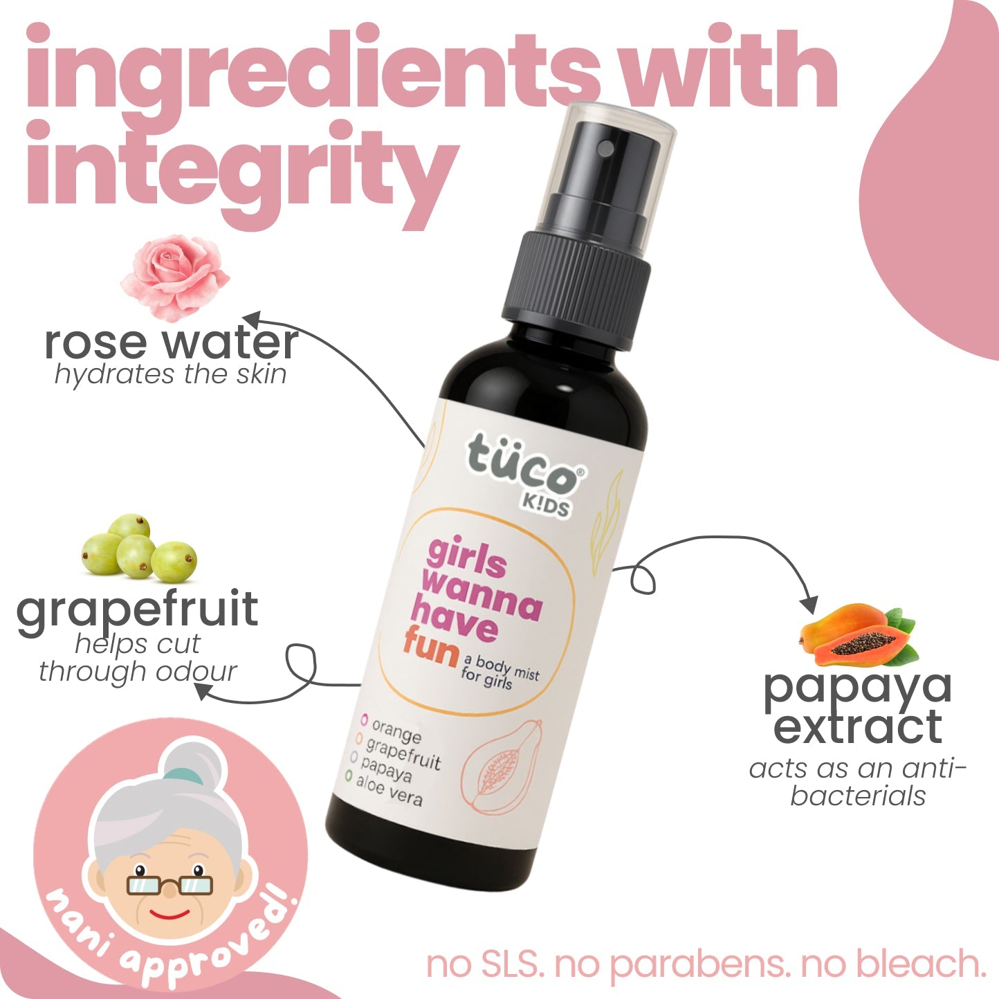 Natural Body Mist for Girls - 100ml - Tuco Kids