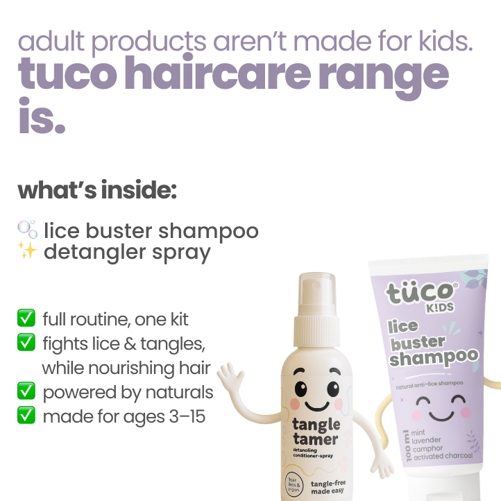 natural lice shampoo + hair detangler for kids - Tuco Kids