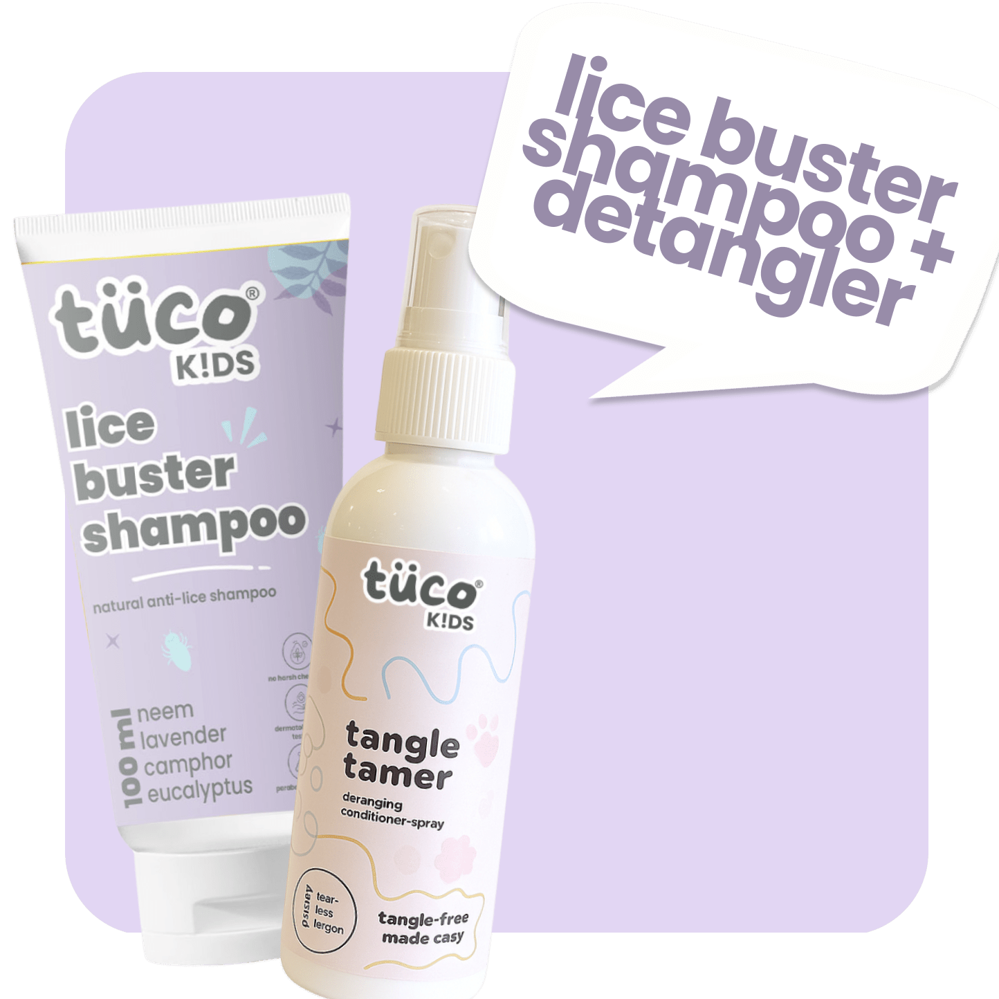 natural lice shampoo + hair detangler for kids - Tuco Kids