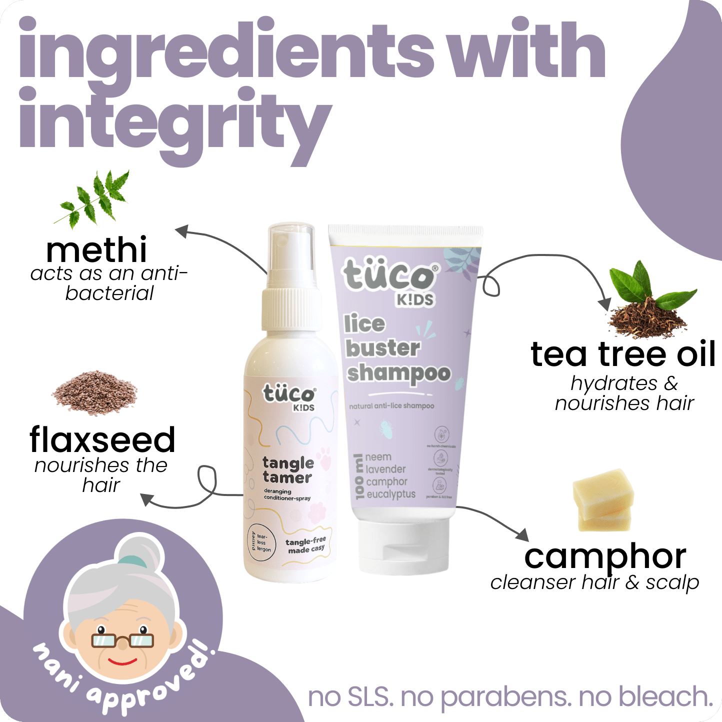 natural lice shampoo + hair detangler for kids - Tuco Kids