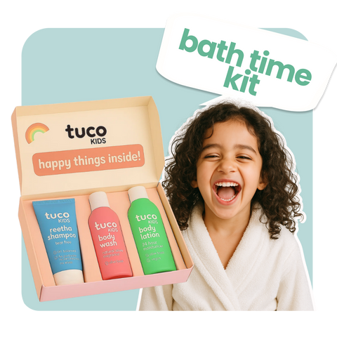 Natural Bath Kit for Kids- Shower Gel + Body Lotion + Shampoo