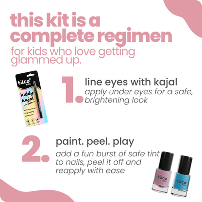 nontoxic makeup kit for kids - Nail Paint + Kajal - Tuco Kids