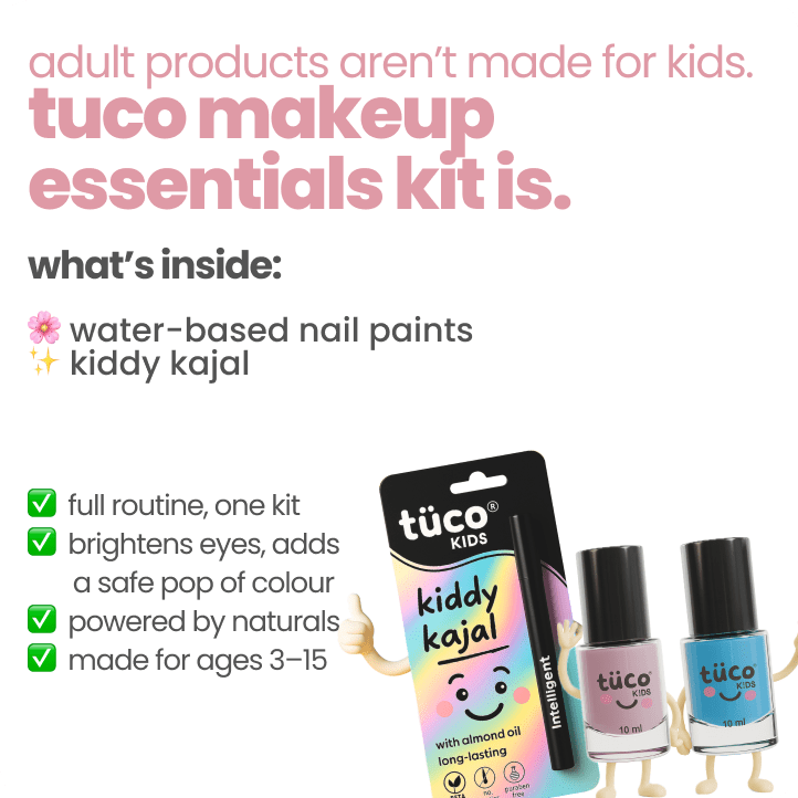 nontoxic makeup kit for kids - Nail Paint + Kajal - Tuco Kids