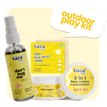 Outdoor Play Kit : Sunscreen + Dull Skin Soap + Mosquito Repellent Spray - Tuco Kids