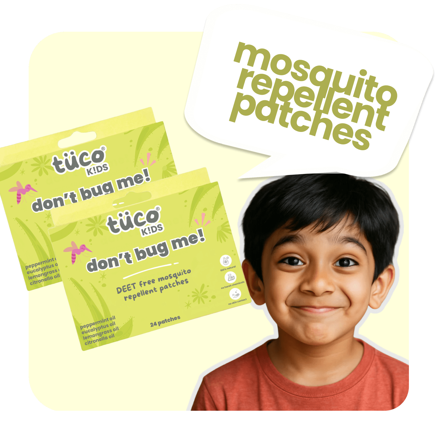 Safe Mosquito Repellent Patches for Kids (Pack of 2) - Tuco Kids