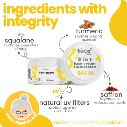 Saffron Face Cream & Sunscreen 50g (SPF - 30)!! - Tuco Kids
