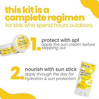 Travel - Friendly Suncreen Stick Combo for Kids SPF50 - Tuco Kids
